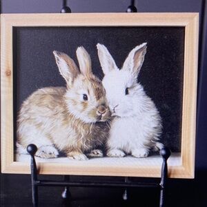 CASTLE. Baby Rabbits Framed Art Print – 8x10 Photo in 11x9 Pine Wood Frame